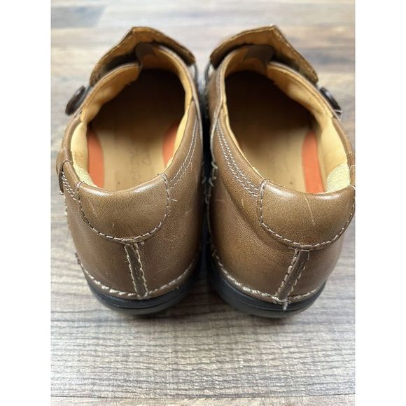 Clarks Unstructured Caramel Brown Leather Shoes Casual Comfort Slip On Women’s 6 - Picture 5 of 7
